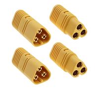 ECSiNG 2 Pares MT60 de 3 Polos, 3,5 mm, Conector de Motor Macho y Hembra, Conectores chapados en Oro para RC ESC con Motor para Avión Quadrirotor Multicopter