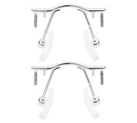 ECSiNG 2 pcs Puente Nasal Plateado para Gafas sin Montura de Aleación Compatible con Monturas Ópticas sin Montura y Gafas de Lectura