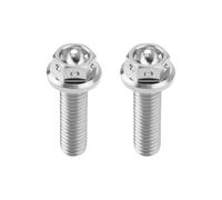 ECSiNG 2 Pernos de Cabeza Hexagonal con Brida M6 X 20 Mm Pernos de Titanio con Rosca Completa Pernos Perforados para Bicicletas Deportivas Y Karts Alambre de Bloqueo Plateado