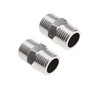 ECSiNG 2 Piezas de Extensión de Manguera de Ducha con Boquilla Hexagonal BSP1/2 Pulgadas X BSP 1/2 Pulgadas Extensor de Manguera de Ducha Conector de Acero Inoxidable para Ducha Baño RVs