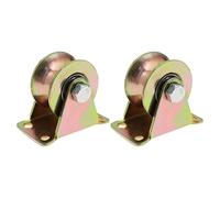 ECSiNG 2 Piezas Rueda con Ranura en U Rueda de Puerta Corrediza de Acero 45# Rueda Rígida Resistente para Puerta de Entrada Valla Corrediza Pista Inversa Puerta Rodante Capacidad de Carga 270 Kg