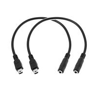 ECSiNG 2 Uds Cable de Micrófono de 3,5mm A USB de Repuesto Mini USB Macho A Hembra de 3,5mm Cable de Audio Auxiliar Accesorios Eléctricos Negro