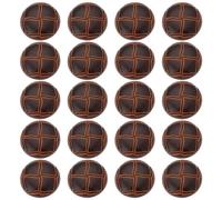 ECSiNG 20 botones de fútbol marrón de 20 mm, diseño de fútbol de piel sintética, botones vintage para blazer, trajes, abrigo deportivo, uniforme, chaqueta