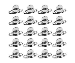 ECSiNG 20 cierres de botón de giro para asiento de coche, cubierta de toldo de barco, lonas, toldos, equipaje, metal, plata, 2 agujeros, accesorios de repuesto