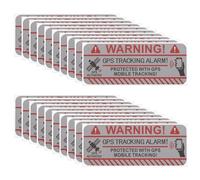 ECSiNG 20 pegatinas de alarma de seguimiento GPS de 7,5 x 3 cm, autoadhesivas, de vinilo, para uso en interiores y exteriores, adhesivo de protección contra robo (rectangular)