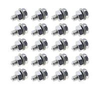 ECSiNG 20 Pernos de Anclaje para Cable de Bicicleta de 0.236 in con Tuercas y Arandelas para Bicicleta de Cross BMX, Bicicleta eléctrica, Carreras de montaña, Senderismo, Tornillo de Cabeza Hexagonal
