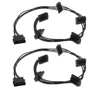 ECSiNG 2pcs Cable Adaptador de Alimentación para Disco Duro IDE Mo-Lex de 4 Pines A 5 SATA de 60cm para PC