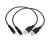 ECSiNG 2pcs Cable de puerto USB macho a CC 3.5x1.35mm Cable de carga de alimentación DC 5V USB 2.0 macho a DC hembra Cable de alimentación Accesorios eléctricos 32cm