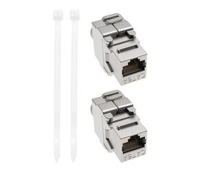 ECSiNG 2PCS Conectores de Red Blindados RJ45 Cat.6a 10 GBit/s 500 MHz 41,2x26,7x17,8mm Conector de Cable de Instalación Conector Ethernet Blindado Cat.6a