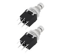 ECSiNG 2pcs Interruptores de Pedal de Efecto de Guitarra Eléctrica de 6 Pines PBS-24-202P Bypass ON/ON DPDT con Enclavamiento CA 250 V/2 A 125 V/4 A
