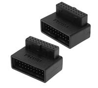 ECSiNG 2PCS USB 3.0 19/20 Pin Adaptador de 90 Grados Macho A Hembra L Gire El Zócalo de ángulo Recto para La Placa Base de La Computadora 1 ángulo hacia Arriba Y 1 ángulo hacia Abajo