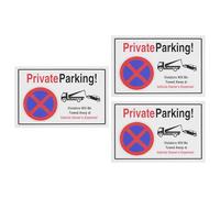 ECSiNG 3 letreros de estacionamiento privado con texto en inglés "No Parking No Parking", 30 x 20 x 0,3 cm de grosor, tablero de espuma dura para aparcamiento será remolcado, versión en inglés