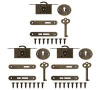 ECSiNG 3 Sets Cerradura de Gabinete Exquisita Cerradura Decorativa para Joyero con Llaves Y Tornillos Cerradura de Caja de Madera Vintage Caja para Muebles Cerradura Aleación de Zinc Bronce Antiguo