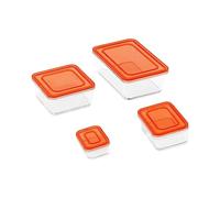 ECSiNG 4 cajas de almacenamiento de alimentos para casa de muñecas, escala 1/6 1/12, caja bento para casa de muñecas, mini caja fresca, adorno de casa de muñecas para hacer bricolaje, plástico, rojo