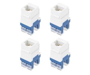ECSiNG 4 Conectores Modulares de Red RJ45 CAT6 Sin Blindaje para Paneles de Conexión Placas de Pared Y Acoplador A Presión Keystone.