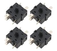 ECSiNG 4 interruptores giratorios de calentador de 5 pines 3NC+1NO 360 grados 16 A 250 V para ventilador calentador electrodoméstico