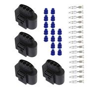 ECSiNG 4 juegos de conectores hembra de 4 pines para coche con terminales hembra y sellos de bobina de encendido para coche, conector hembra 1J0973724 compatible con VW compatible con Audi