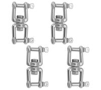 ECSiNG 4 Piezas Acero Inoxidable 316 Giratorio Doble Grillete M6x67mm Doble Mandíbula Grillete Conector de Anclaje Jardín Patio Barco Uso Al Aire Libre