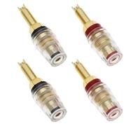 ECSiNG 4 Piezas de Latón Cristal Largo M8 Poste de Encuadernación Resistente Chapado en Oro Conectores Banana Poste de Encuadernación Aislado para Conector de Terminal de Amplificador de Altavoz