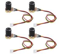 ECSiNG 4 Piezas WH148 B100K Interruptor de Potenciómetro de Velocidad Rotativa Ajustable JST XH2.54-3P Cable Y Alambre de Conector Perilla de Aleación de Aluminio Tapa de Tuerca Arandela Accesorios