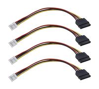 ECSiNG 4 Uds Cable de Alimentación de 4 Pines Macho A SATA de 15 Pines Hembra Cable de Extensión de Alimentación SATA Adaptador de Corriente Accesorios Electrónicos