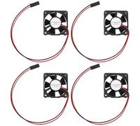 ECSiNG 4 Unidades Ventilador de Refrigeración de 5V CC 35x35x10mm Sin Escobillas Miniventilador de 2 Pines con Conector de 2 Pines para Impresora de Modelismo Informático Color Negro