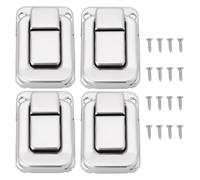 ECSiNG 4pcs Abrazaderas de Cierre de Palanca para Maletas de Plata de Hierro Niquelado con Tornillos para Pequeños Proyectos Cajas de Joyería Casas de Pájaros 48x32,5mm
