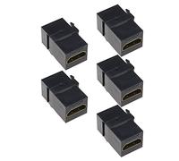 ECSiNG 5 acopladores HDMI Keystone hembra a hembra 3D 4K acoplador adaptador para reproductor Blu-Ray Streaming reproductor de video HDTV proyector computadora negro