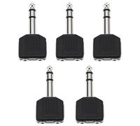 ECSiNG 5 adaptadores de audio estéreo de 6,35 mm macho a doble hembra de 3,5 mm para auriculares y dispositivos de audio