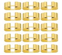 ECSiNG 50 piezas Bolo Corbatas Cierre deslizante Rectangular en blanco Bolo Corbata Encaje Reemplazo Bolo Corbata Hebilla de Latón Accesorios para Hacer Corbatas Bolo Oro, 17x6mm