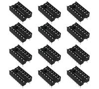 ECSiNG 50 Piezas de Zócalos DIP IC de 14 Pines con Paso de 2,54 Mm Adaptadores de Tipo Soldadura para Circuitos Digitales Placas de Circuitos Analógicos Placas de Desarrollo de 17 x 10mm