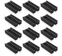 ECSiNG 50pcs Zócalos DIP IC de 16 Pines con Paso de 2,54 Mm Adaptadores de Tipo Soldadura para Circuitos Digitales Placas de Circuitos Analógicos Placas 20 X 10 Mm