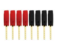 ECSiNG 8 Conectores de Pin de Altavoz de 2 mm chapados en Oro Tipo Banana para conectar Cables de Altavoz, Accesorios de Audio (4 Rojos y 4 Negros)