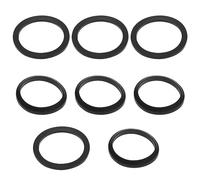 ECSiNG 8 sellos de cuña y sellos planos para desagüe de lavabo de 1/4 pulgadas, 38 x 31 x 2,5 mm y 36 x 32 x 4,5 mm, color negro