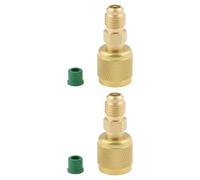 ECSiNG Adaptador de 2 Piezas HVAC de Rosca Inversa Hembra de 1/4" A Macho de 1/4" Compatible con A2L R454B/R32 Tanques