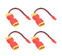 ECSiNG Adaptador de Conector en Línea XT60 Hembra A JST Macho 4 Unidades Calibre 20 AWG para Modelos RC Ventilador de Refrigeración Luz LED de 7 Cm.