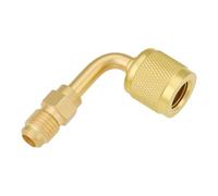 ECSiNG Adaptador de Lata Refrigerante HVAC 1/4 in lh Hembra a 1/4 in rh Macho Codo 90° Compatible con a2l r454b r32