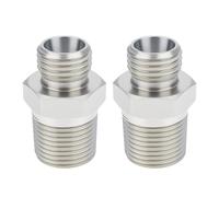 ECSiNG Adaptador Hidráulico de Acero Al Carbono M14 A 3/8 NPT de 2 Piezas para Sistemas Hidráulicos de Miniexcavadoras.