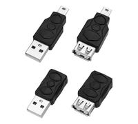 ECSiNG Adaptador USB 2.0 A Mini USB 4 Unidades Convertidor USB Macho A Mini USB Hembra Compatible con Transferencia de Datos de 5 V 2 A 480 Mbps Apto para Dispositivos Móviles Y Tabletas