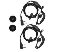 ECSiNG - Auriculares de diadema para Talkie-talkie en forma de G con micro PTT para varios modelos de walkie talkie y auriculares de radio de 2 pines, cable trenzado accesorios de radio