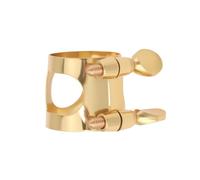 ECSiNG Boquilla de saxofón soprano abrazadera de ligadura de latón doble tornillo ajustable compatible con Yamaha Gold