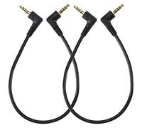 ECSiNG Cable de audio de 3,5 mm, macho de 3,5 mm a macho de 3,5 mm, cable estéreo de 30 cm, conector chapado en oro, 4 polos, para auriculares, micrófono, tableta, altavoz