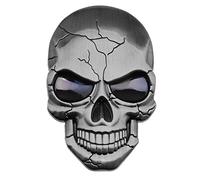 ECSiNG Calcomanía de metal en 3D con diseño de calavera y castigador de vehículo a prueba de agua logotipo de cráneo calcomanía para coche motocicleta refrigerador titanio plateado