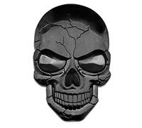 ECSiNG Calcomanía de metal en 3D con diseño de calaveras pegatina para vehículo impermeable emblema de cranio calcomanía para coche camión motocicleta refrigerador negro