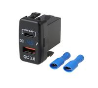 ECSiNG Cargador de coche USB tipo C PD QC3.0 puerto 12V-24V voltímetro compatible con Toyota Tacoma compatible con FJ Cruiser