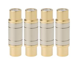 ECSiNG Conector Adaptador RCA Hembra Recto de 4 Piezas Chapado en Oro Y Cobre para Dispositivos de Audio Y Vídeo.