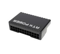 ECSiNG Conector de Alimentación Negro con Giro de 90 Grados para Placa Base de Computadora Adecuado para Puerto de Placa Base ATX de 24 Pines