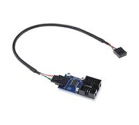 ECSiNG Divisor USB 2.0 de 9 Pines Adaptador 1 Macho A 2 Hembra Placa Base Multiplicador de Encabezado USB de 9 Pines Compatible con Win XP/2003/Vista/2008/Win 7/Win 8/Win10 30 Cm