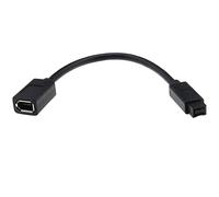 ECSiNG IEEE 1394 6Pin Hembra A 1394 9Pin Macho Firewire 400 A 800 Cable Adaptador de Transferencia de Datos Cable Convertidor Compatible con MacBook Pro 22cm Negro