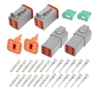 ECSiNG Juego de 2 Conectores Eléctricos Impermeables de 6 Pines DT04-6P DT06-6S Compatible con Deutsch Compatible con DT Serie 6P Enchufe Sellado Automotriz